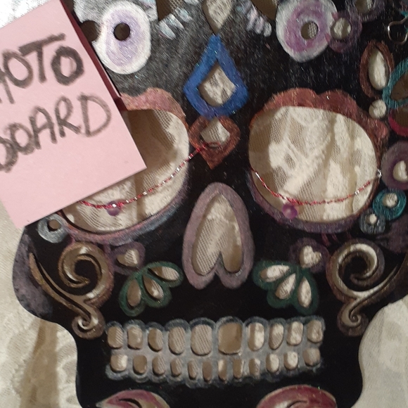Sugar Skull Photo Board- hand painted - Picture 3 of 4